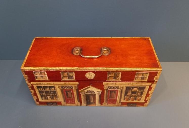 Early Victorian Mahogany Painted Campaign Box - Image 7