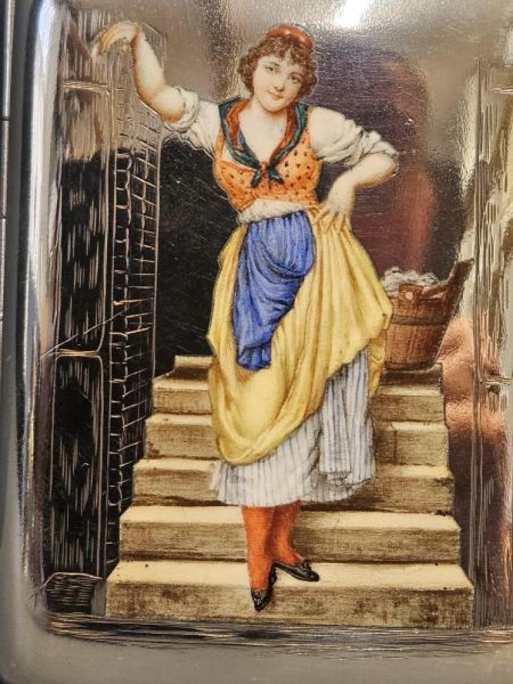Outstanding Silver and Enamel Cheroot Case - Image 7