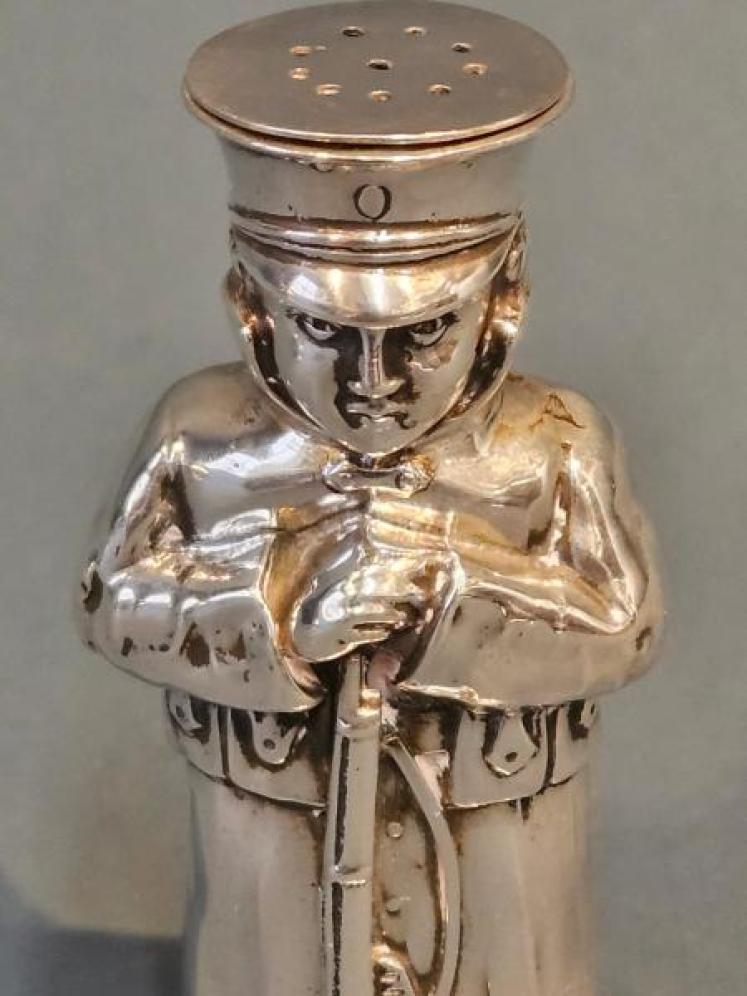Rare Edwardian Silver Soldier Pepper Pot  - Image 3