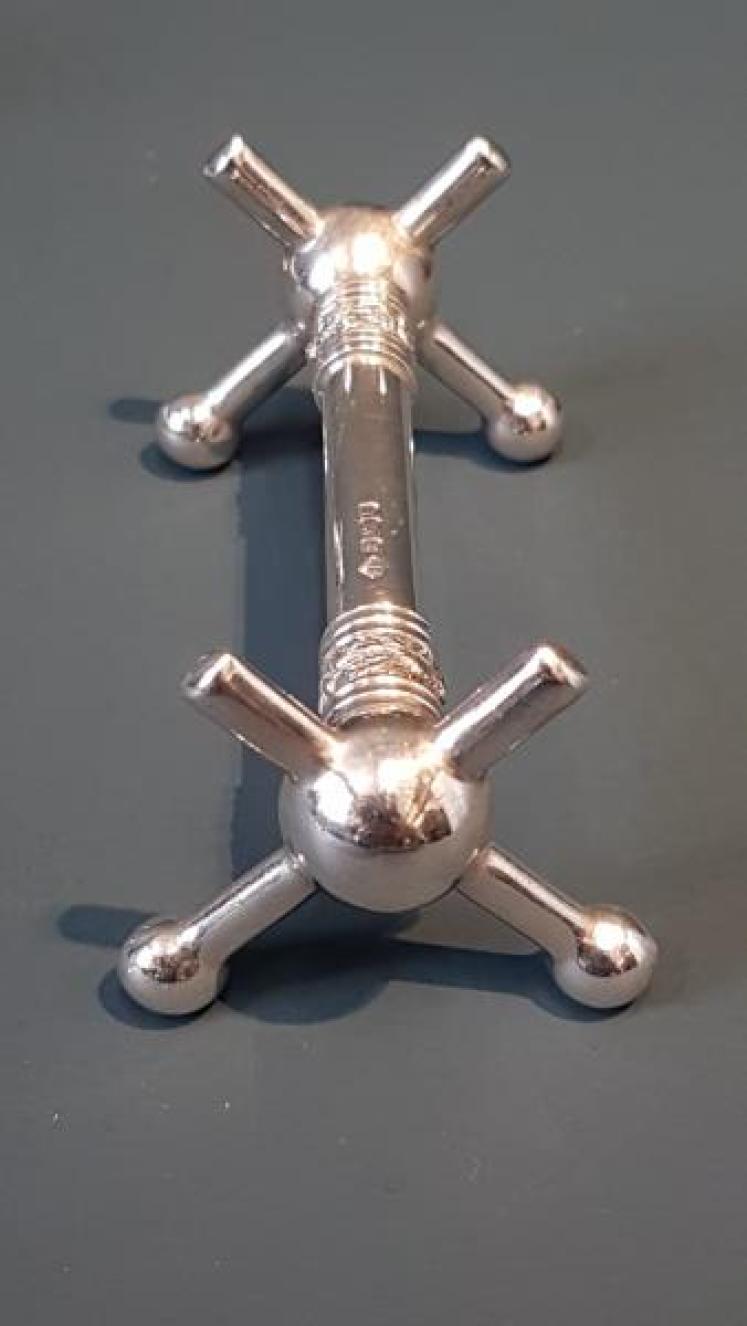 Matching Pair of Solid Silver Knife Rests - Image 2