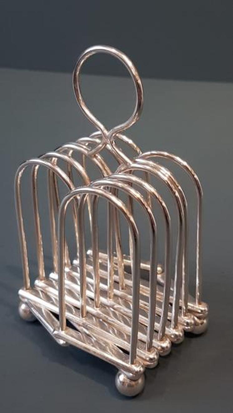 Rare Victorian Silver Expanding Toast Rack - Image 3