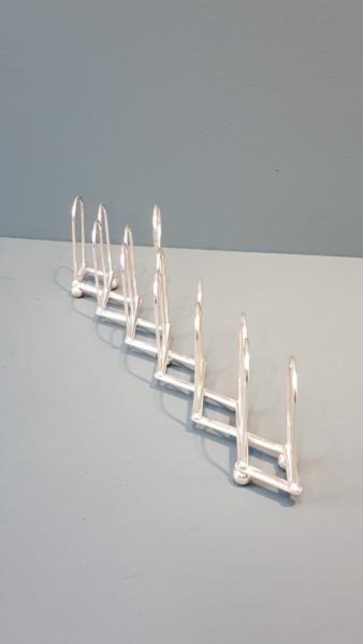 Rare Victorian Silver Expanding Toast Rack - Image 7