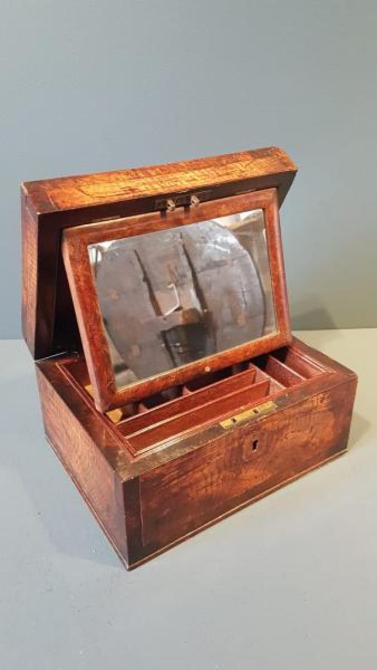Georgian Ash and Pollard Oak Travelling Box - Image 1