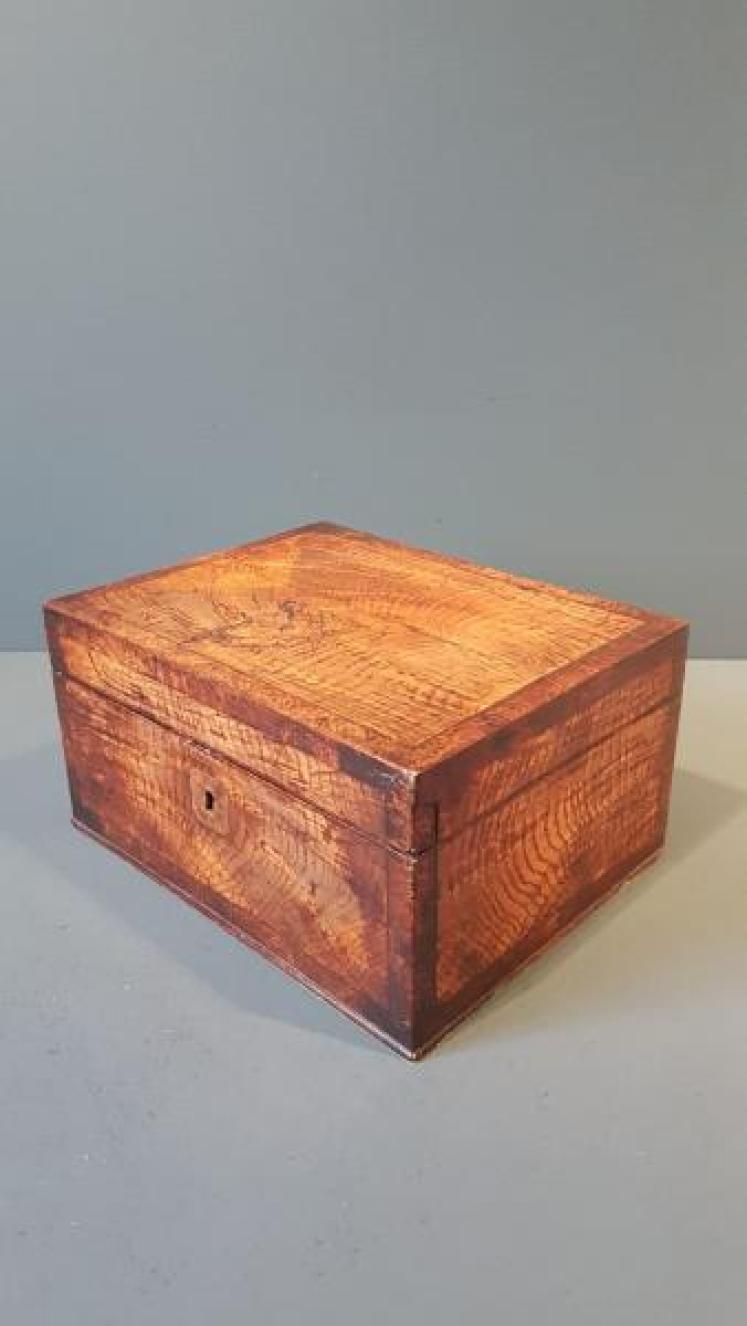 Georgian Ash and Pollard Oak Travelling Box - Image 6