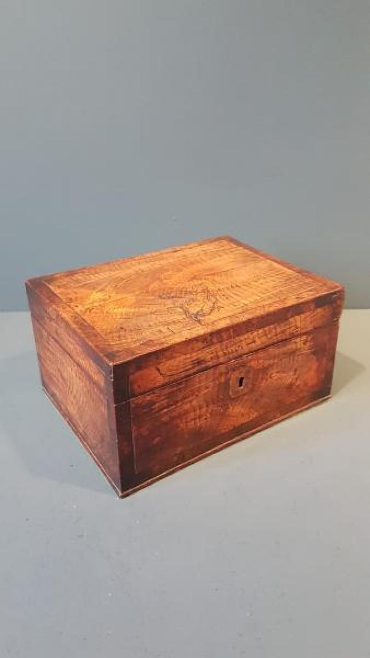 Georgian Ash and Pollard Oak Travelling Box - Image 7