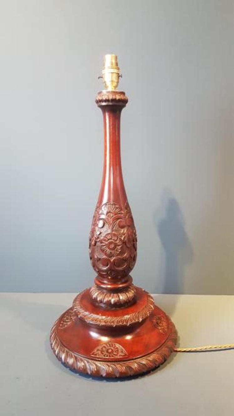 Large Edwardian Mahogany Table Lamp  - Image 1
