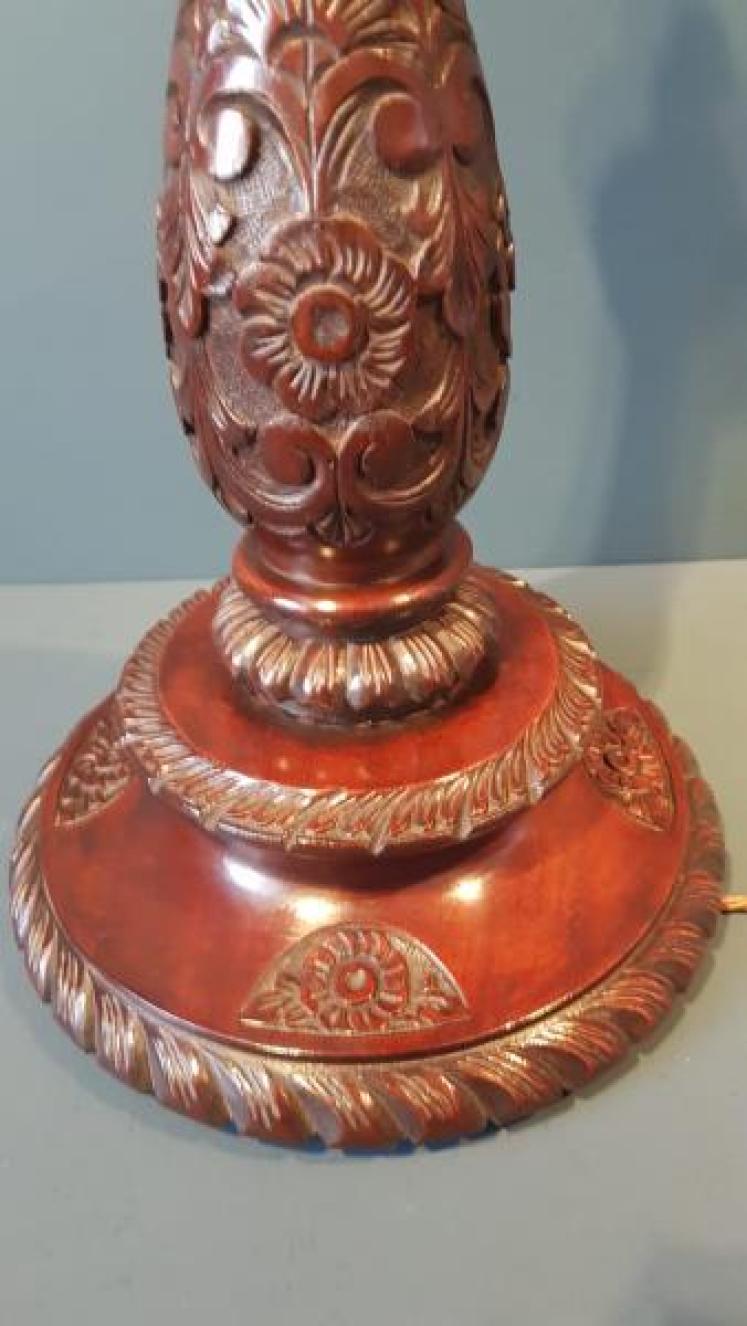 Large Edwardian Mahogany Table Lamp  - Image 2