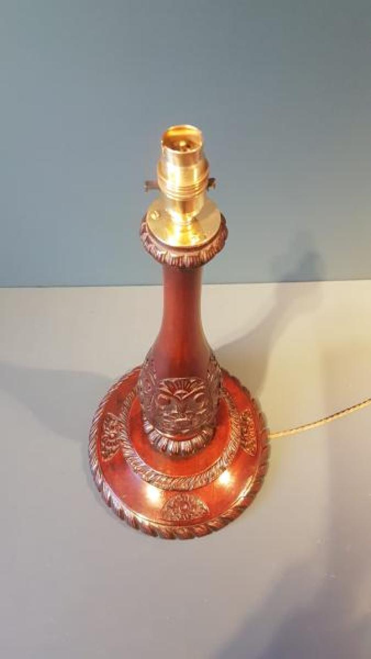 Large Edwardian Mahogany Table Lamp  - Image 3
