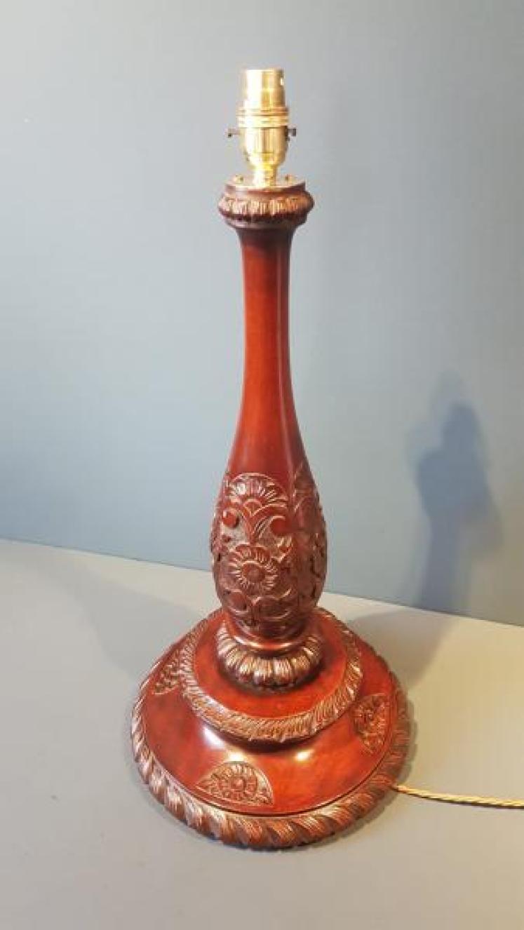 Large Edwardian Mahogany Table Lamp  - Image 5
