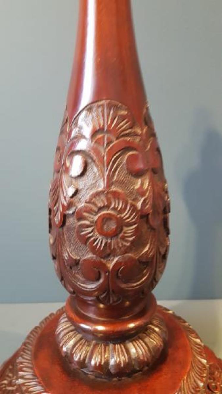 Large Edwardian Mahogany Table Lamp  - Image 6