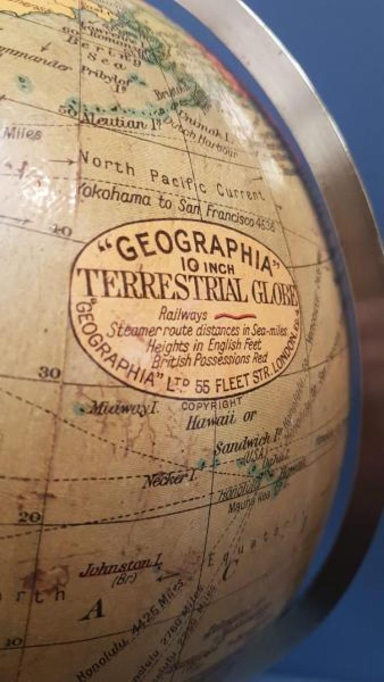Superb 1930's Geographia 10" Paper Mache Globe - Image 5