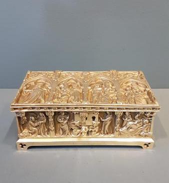 Victorian Cast Brass Jewel Casket