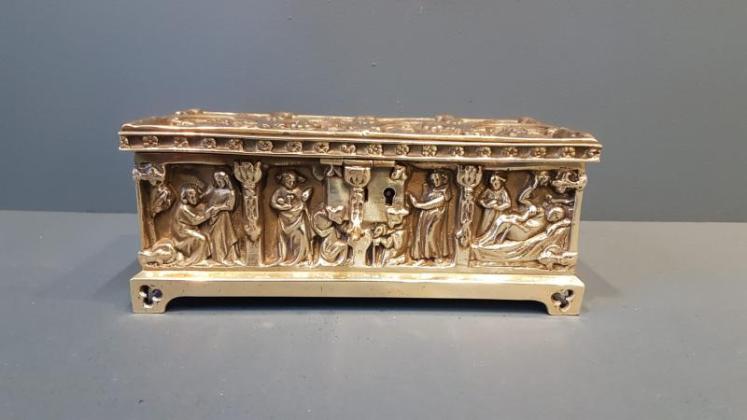 Victorian Cast Brass Jewel Casket - Image 7
