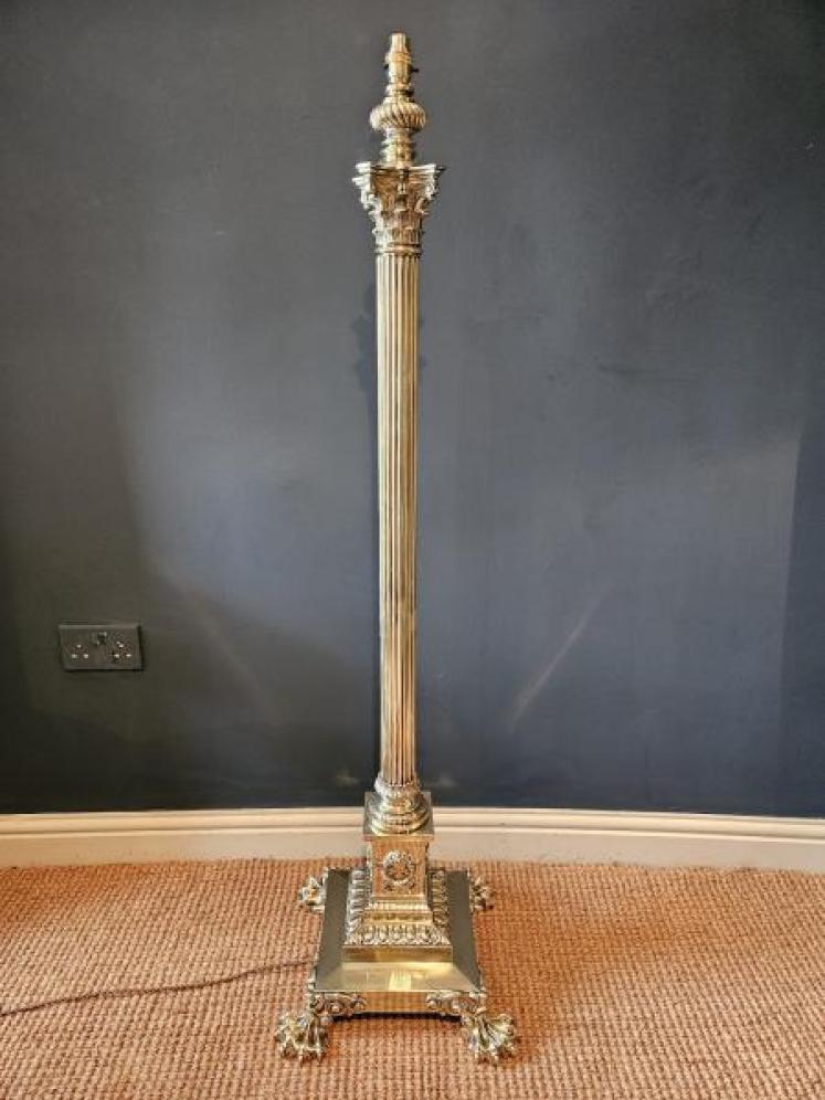 Outstanding Quality Victorian Brass Lamp Standard - Image 1