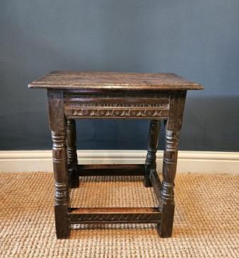 Period Oak Joint Stool