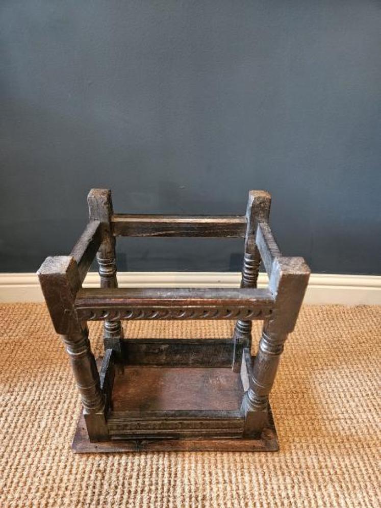 Period Oak Joint Stool - Image 4