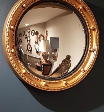 1920's Timber Gilt Convex Mirror 