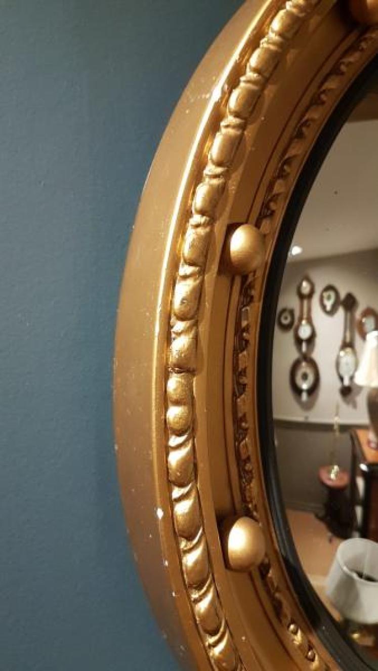 1920's Timber Gilt Convex Mirror  - Image 2