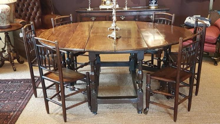 8 Seater George II Oak Oval Table - Image 7