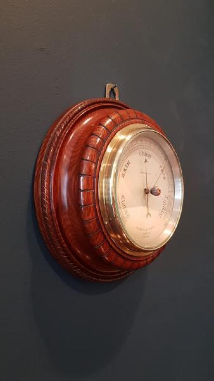 Negretti and Zambra Oak Cased Barometer - Image 4