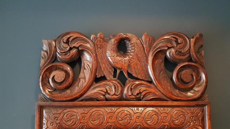 Victorian Carved Oak Mirror - Image 5
