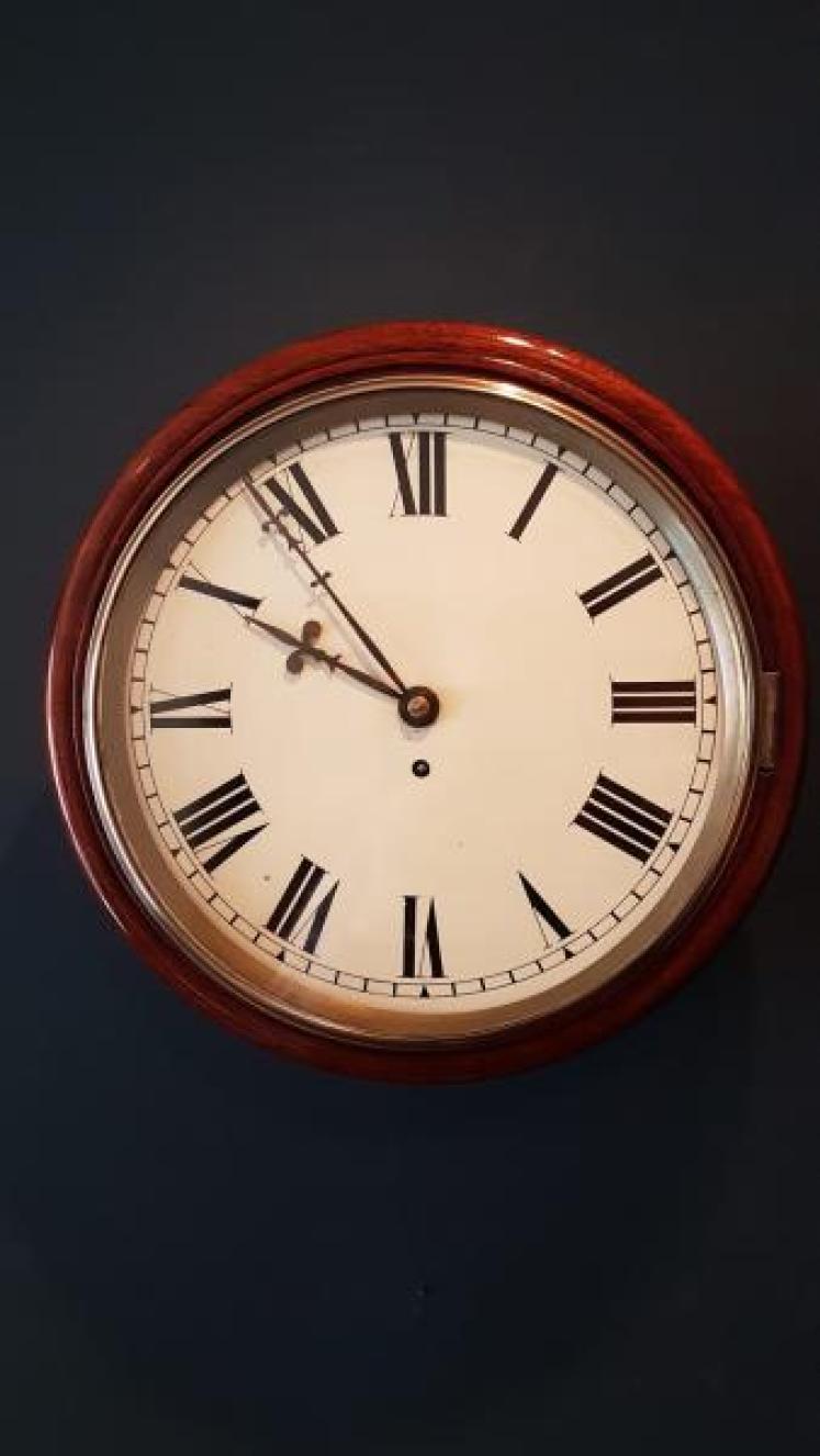 Victorian 12" Dial Fusee Wall Clock - Image 1