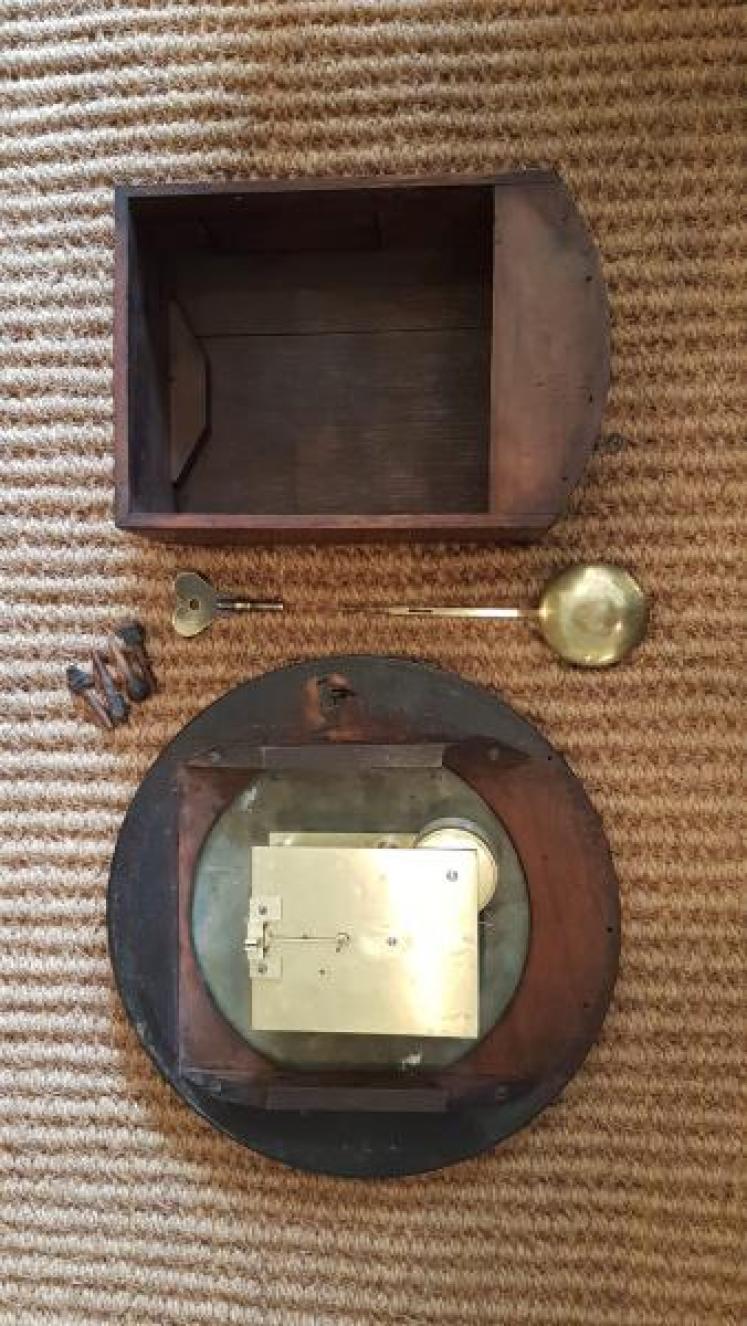 Victorian 12" Dial Fusee Wall Clock - Image 3