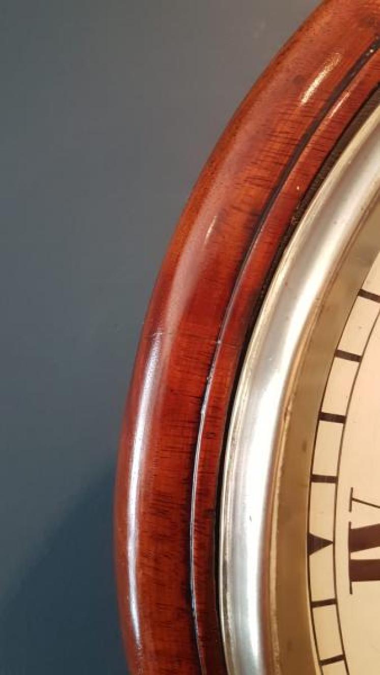 Victorian 12" Dial Fusee Wall Clock - Image 4