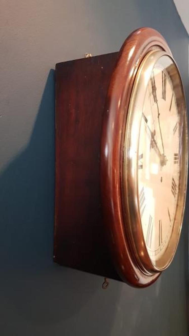 Victorian 12" Dial Fusee Wall Clock - Image 5