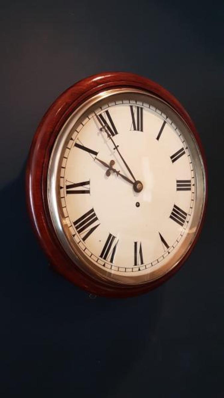 Victorian 12" Dial Fusee Wall Clock - Image 6