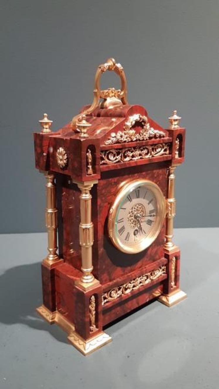  Victorian French Marble & Ormolu Mantel Clock - Image 2