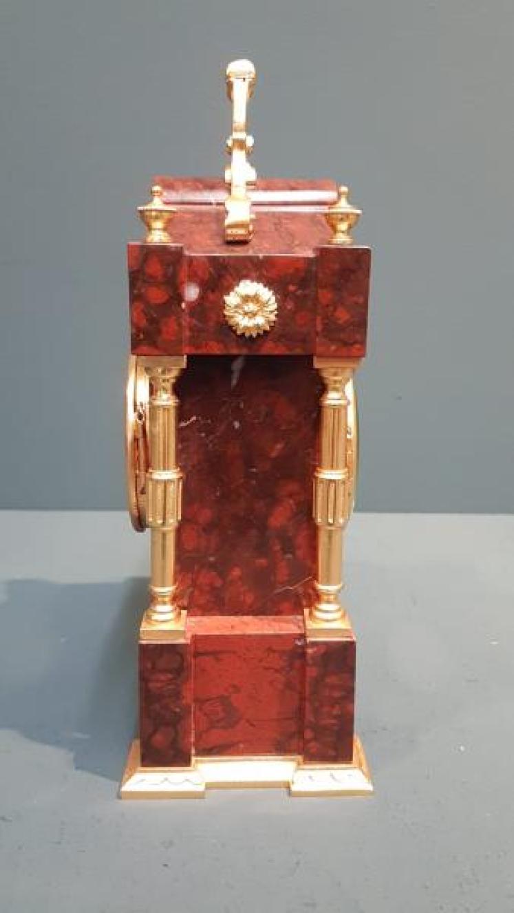  Victorian French Marble & Ormolu Mantel Clock - Image 4