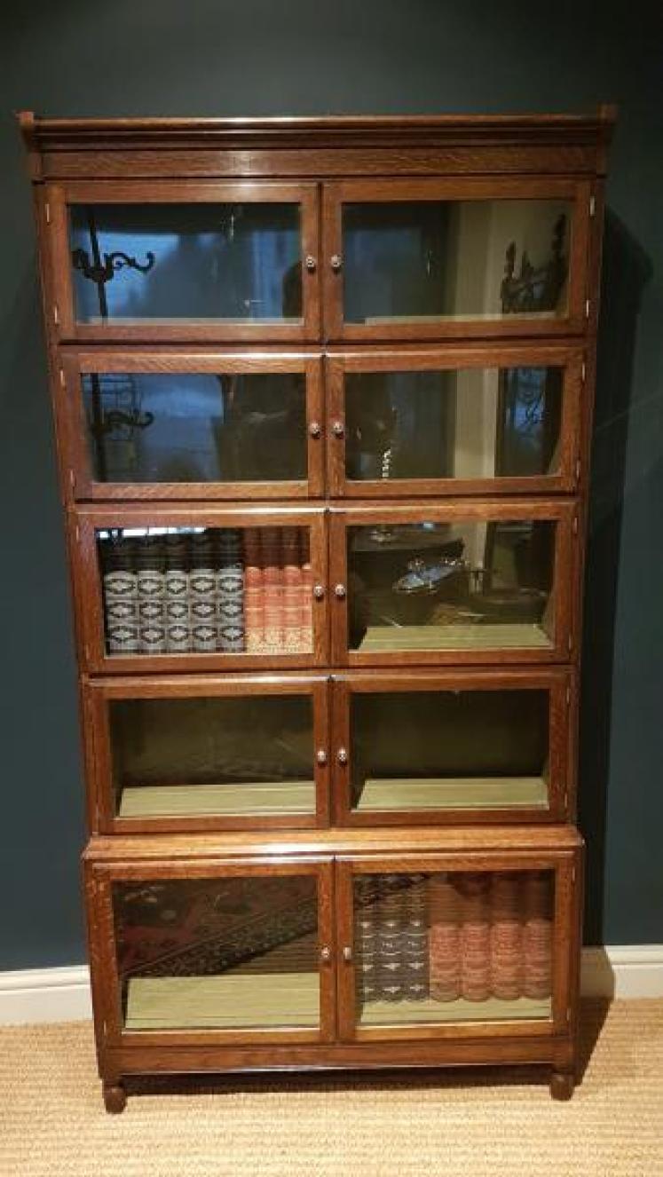 Immaculate Edwardian Oak Barristers Bookcase - Image 1