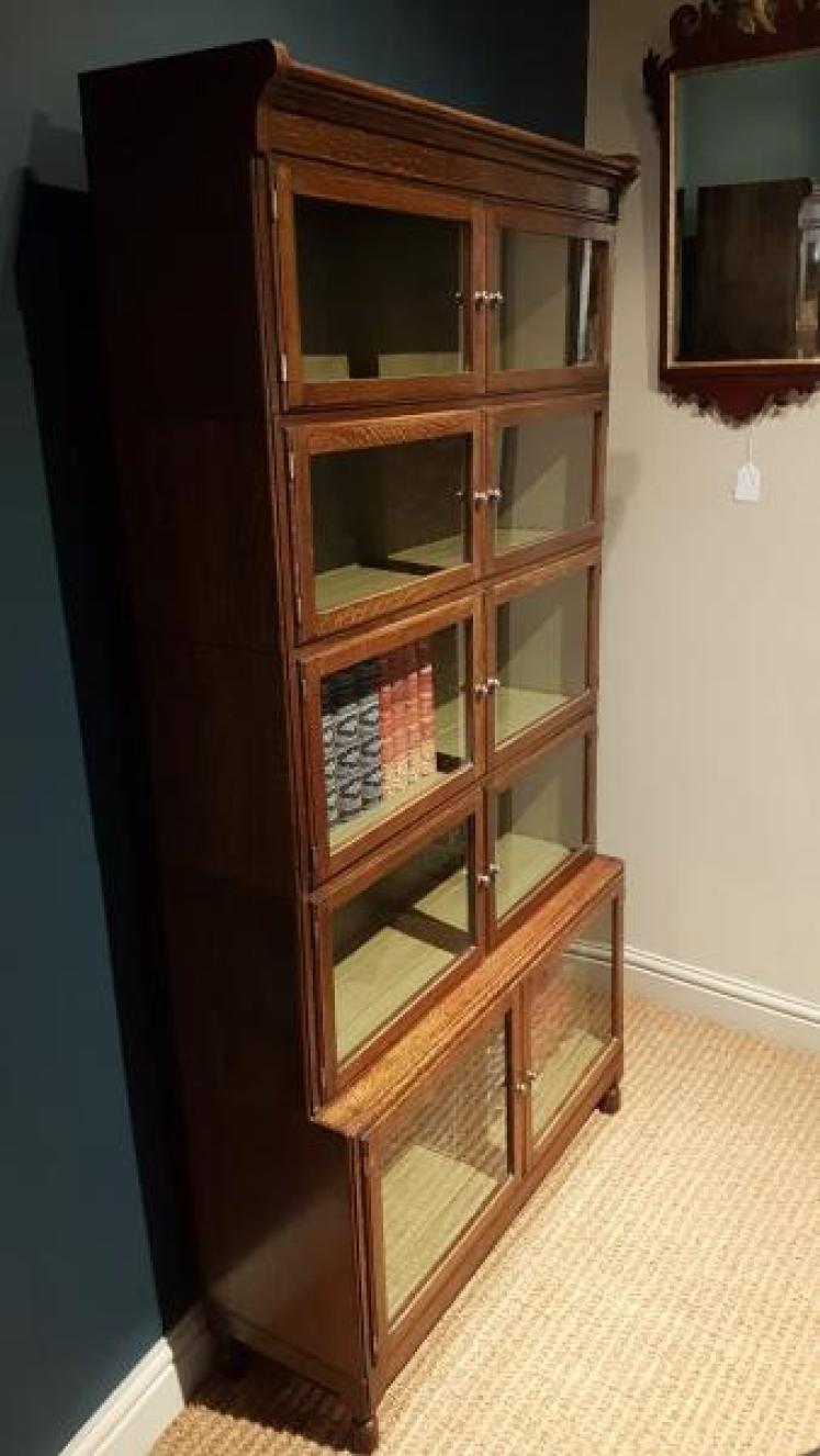 Immaculate Edwardian Oak Barristers Bookcase - Image 2