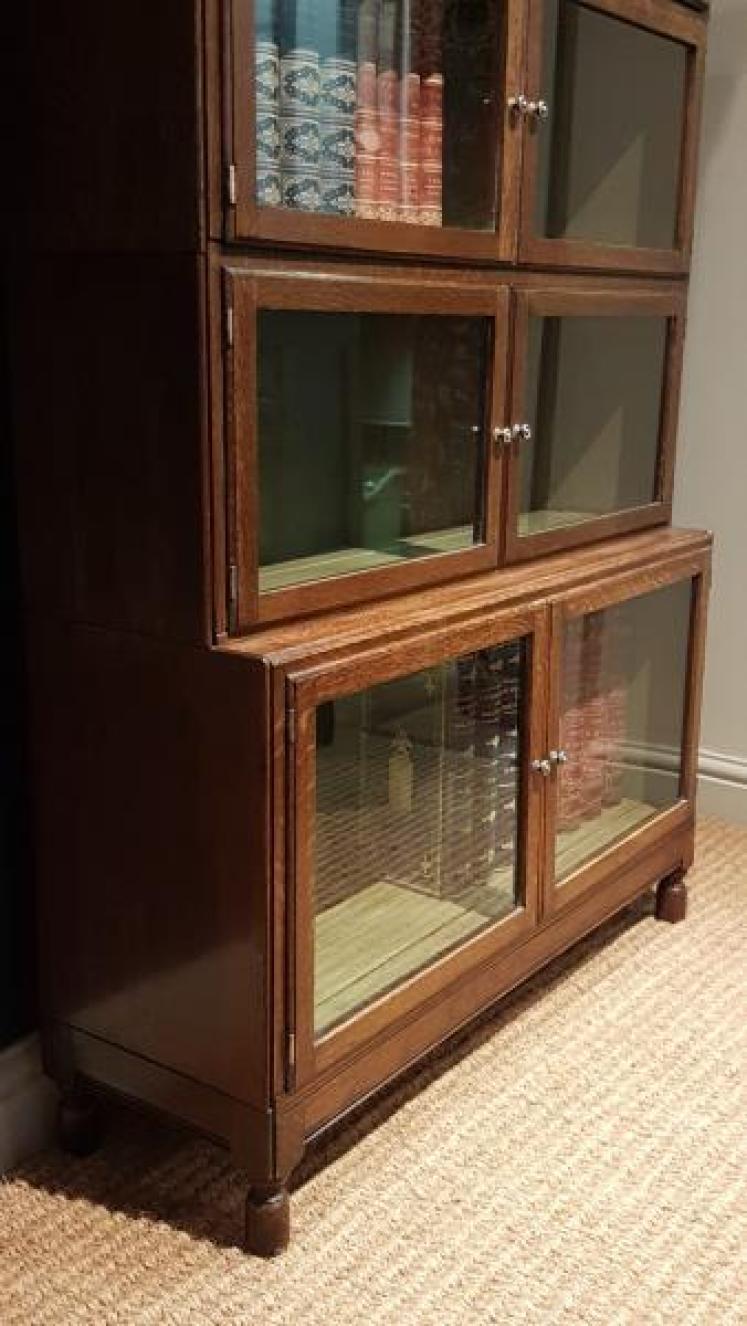 Immaculate Edwardian Oak Barristers Bookcase - Image 5