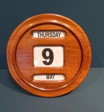 Large Victorian Walnut Perpetual Wall Calendar