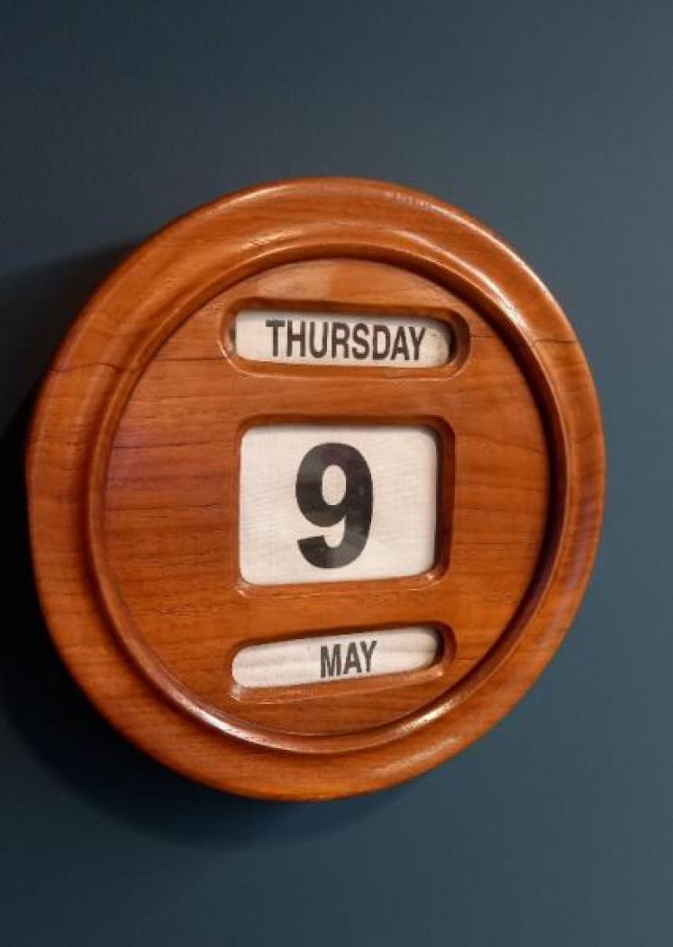 Large Victorian Walnut Perpetual Wall Calendar - Image 7