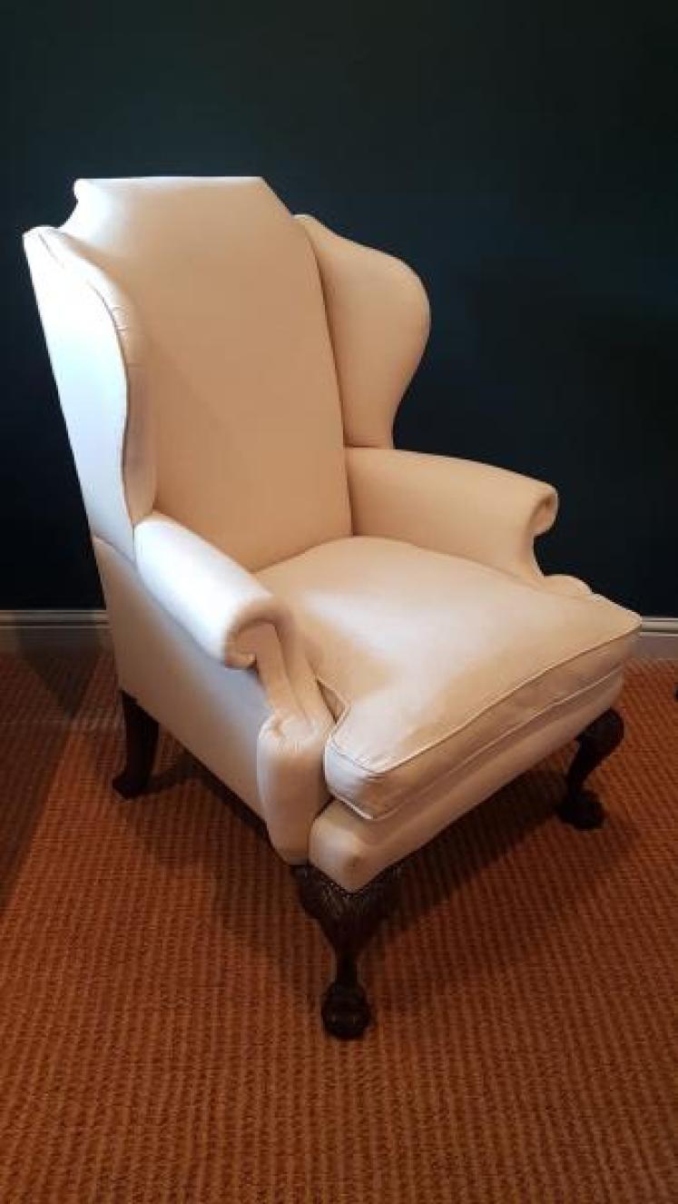 Pair of Victorian Wing Back Arm Chairs - Image 3