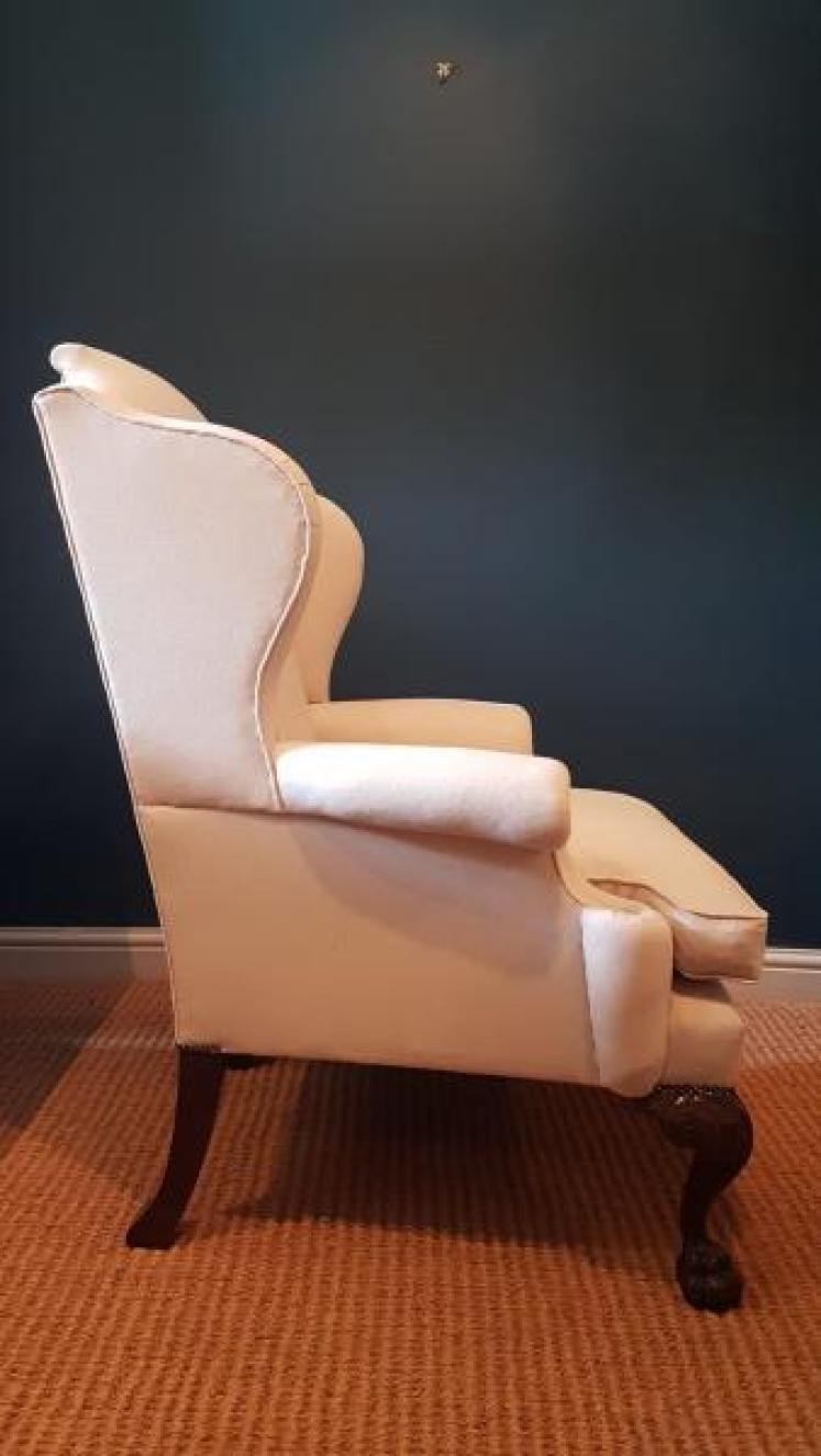 Pair of Victorian Wing Back Arm Chairs - Image 4