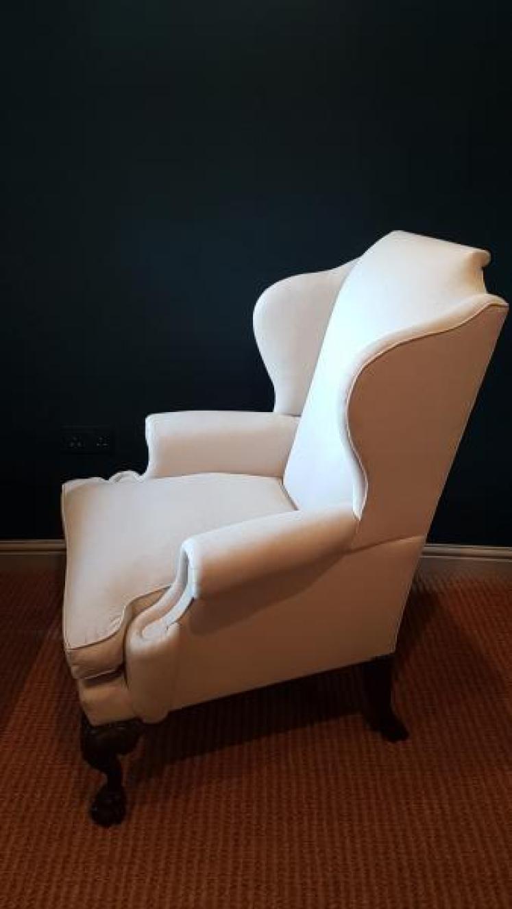 Pair of Victorian Wing Back Arm Chairs - Image 7