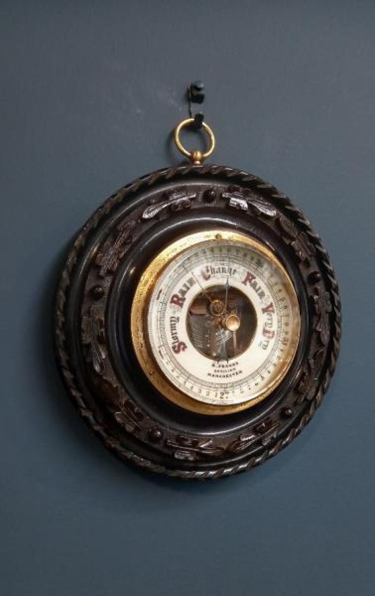 Victorian Ebony Cased Aneroid Barometer - Image 7