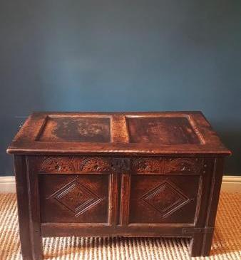 Period Oak Two Panel Coffer 