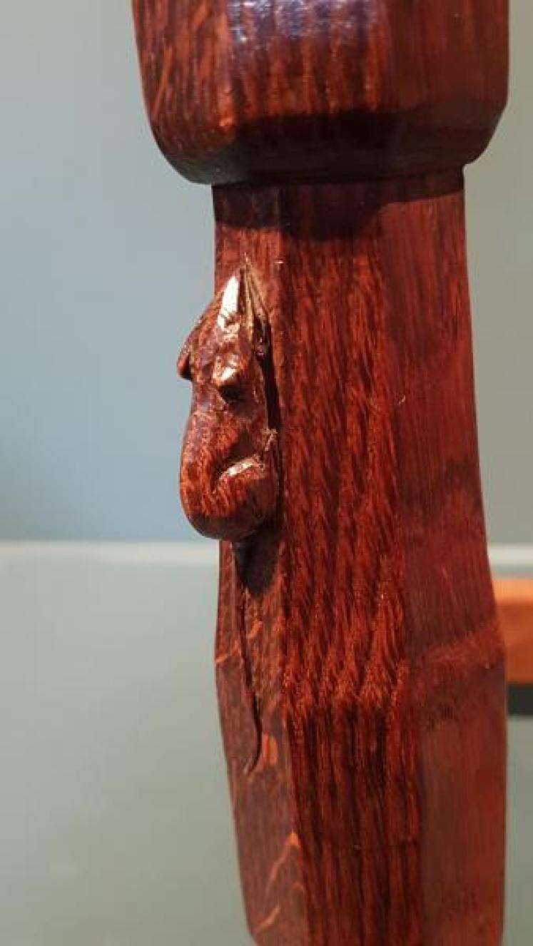 1940's Mouseman Leather Top Stool - Image 5