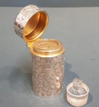 Victorian Engraved Silver Scent Bottle