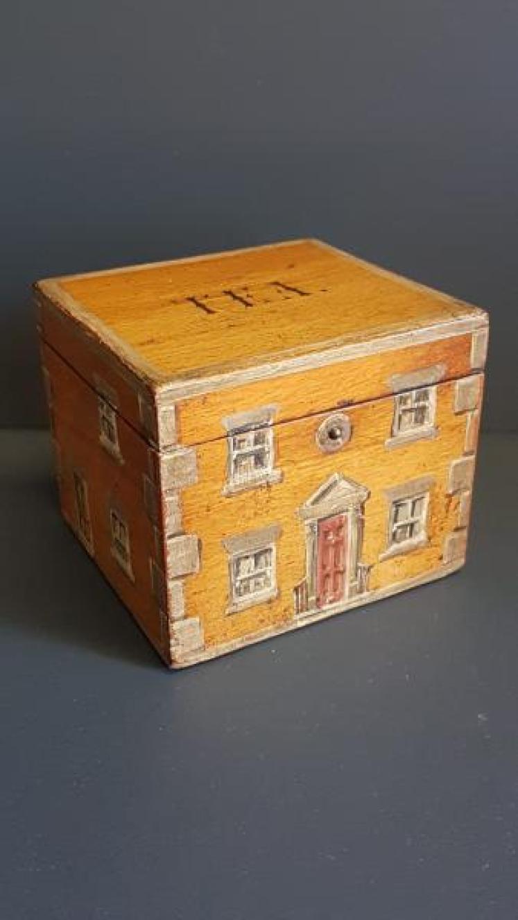 Early Victorian Boxwood Country House Tea Caddy - Image 1