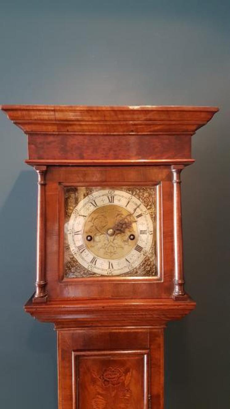 Superb Victorian Inlaid Walnut Weight Driven Grandmother Clock - Image 1