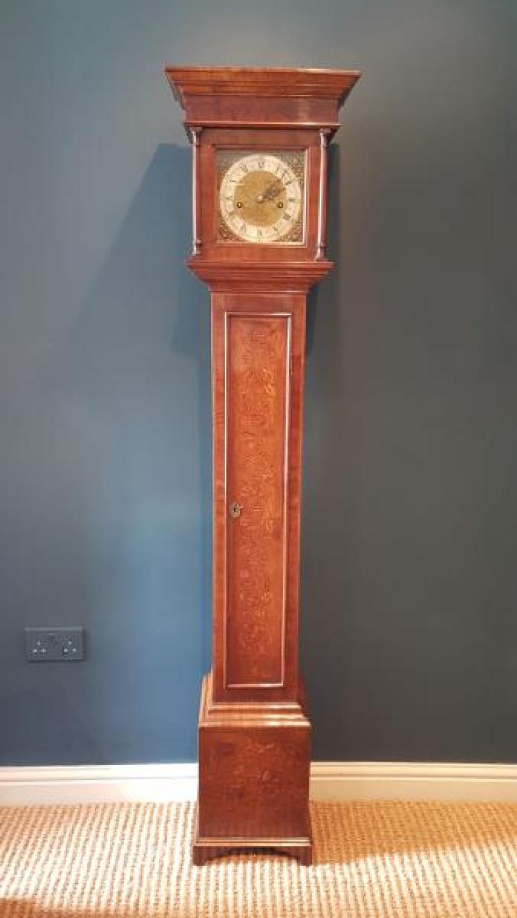 Superb Victorian Inlaid Walnut Weight Driven Grandmother Clock - Image 2