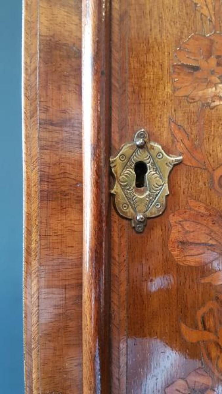 Superb Victorian Inlaid Walnut Weight Driven Grandmother Clock - Image 4