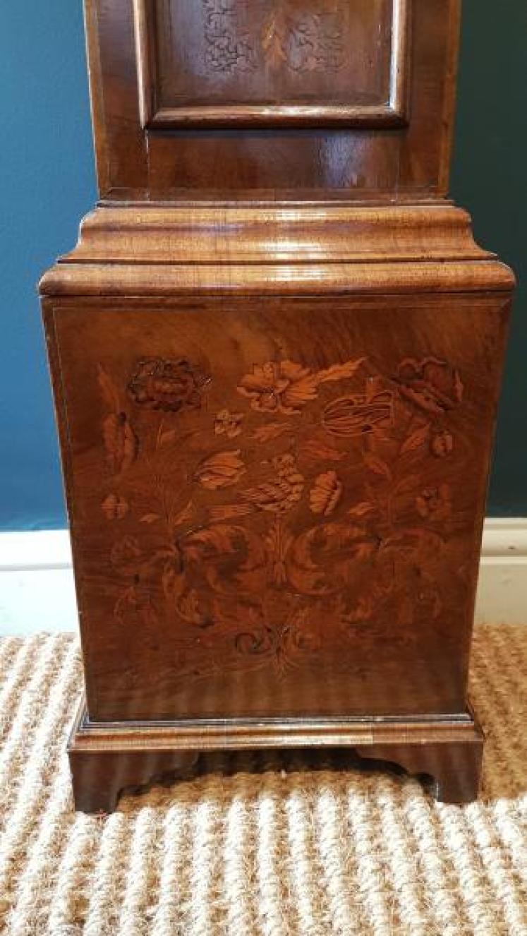 Superb Victorian Inlaid Walnut Weight Driven Grandmother Clock - Image 5