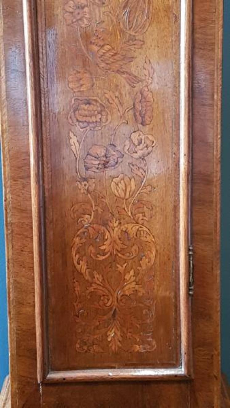 Superb Victorian Inlaid Walnut Weight Driven Grandmother Clock - Image 6
